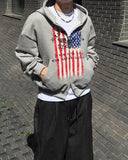 Crop Stars and Stripes Hood Zip-Up