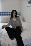 Leaf Collar Knit Cardigan