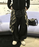 Rafi Check Layered Wide Pants