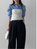 D-Ring Two Tuck Long Wide Slacks