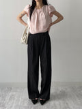 Tencel Semi Wide Denim Slacks