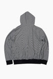 City stripe unbalance hood zip-up
