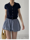 [Pants Lining!] Check Pumpkin Banding Mini Skirt