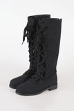 Lace tie long boots