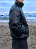 West High Neck Leather Bomber