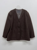 [Setup Available] Monet No Collar Overfit Tweed Jacket