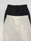 Lara Tweed Belted H-Line Long Skirt