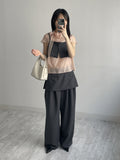 [Skirt SET] Fondue Banding Wide Slacks