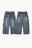 Star side patch denim pants