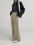 Big Collar Over Fit Leather Blouson