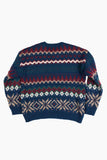 Nordic pattern round neck knit