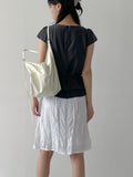 Wrinkle Banding Midi Skirt