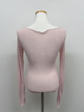 Kevin See-through V-Neck Long Sleeve T-Shirt