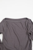 Brushed) Rusk crop boat neck tee