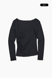 Poema shirring long sleeve tee