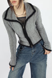 Like two-tone zip-up knit