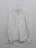 [unisex] Boucle V-neck overfit cardigan
