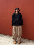 Patch Balloon Two-Tuck Banding Pants