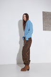 wide brown washing denim