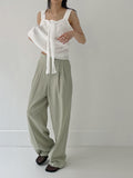 [summer] Modern Linen Two-Tuck Wide Slacks