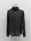 Saphir High Neck Tie Blouse