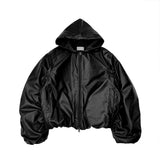 Exit Leather Hood Jumper