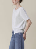 [Premium] Whole Garment Cassia Linen Short Sleeve Cardigan