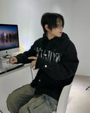 Brush letter cotton jacket