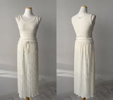 [SET] Pleated Sleeveless Skirt Two-Piece Set
