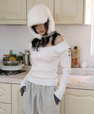 Brushed) Bob off ribbed tee