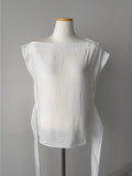 Hepburn Wrap Boat Neck Blouse