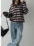 [unisex/wool 50%] Mentor Stripe Overfit Knit