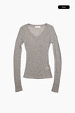 Bagel wool sheer long sleeve