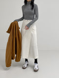 Ribbed Slim Fit Turtleneck T-Shirt