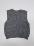 Hairy V-neck Knit Vest
