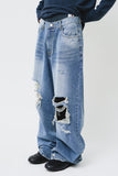 Knee Damage Wide Denim