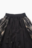 Checker drape layered pants