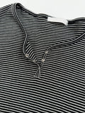Bane stripe henley crop tee