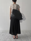 Wrinkle Flare Long Skirt