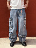 Multi Cargo Pocket Unique Denim