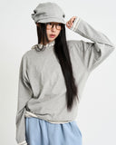 Contrast hood string t-shirt