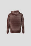 Diagonal button knit hoodie