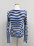 Punching Stripe Boat Neck T-Shirt