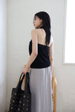 Back Twist Drape Halter Top