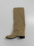 Suede Shirring Fold Long Boots