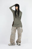 Fringe sand cargo denim