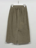 Corduroy pleated banding skirt
