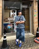 Ash Pigment Stripe Short Sleeve T-shirt
