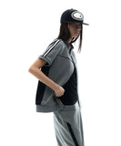 Metallic Tape Track Zip-Up