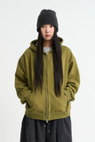 Color two-way hood zip-up